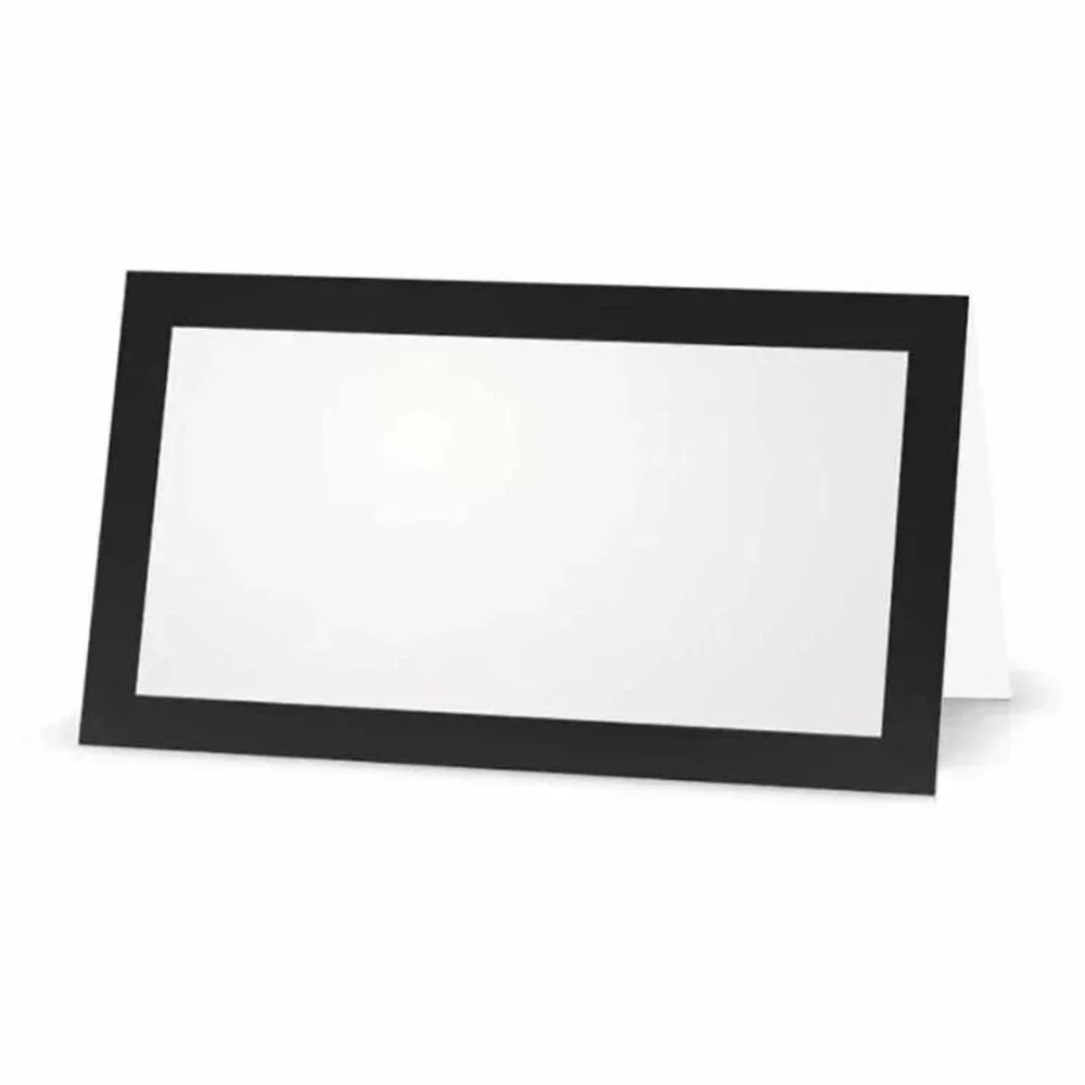 Black Place Cards Tent Style